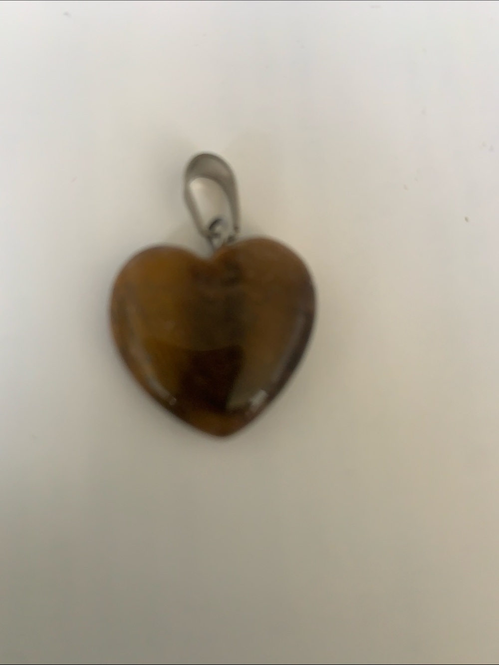 Heart-Shaped Brown Stone Pendant Necklace - Women Jewelry